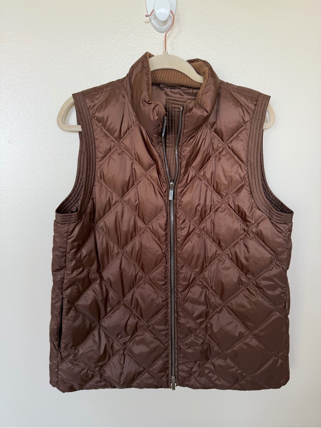 Lafayette 148 New York Shay Reversible Down Vest In Brown